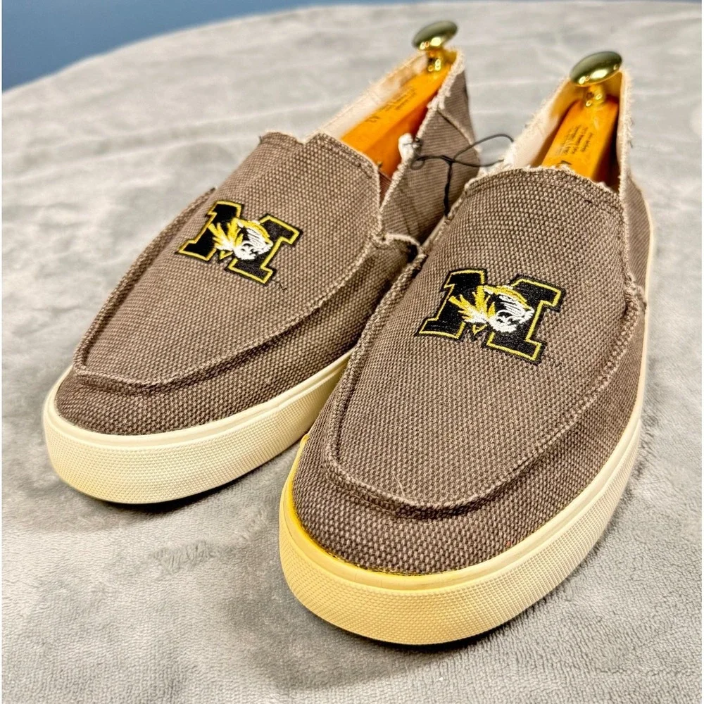 Missouri Tigers Mizzou Loafer Mens 43 Slip On Sneaker Brown Canvas